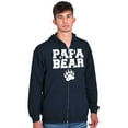 thumbnail image 1 of Papa Bear Dad Father's Day Pawprint Men's Big & Tall Graphic Zip Up Hoodie Brisco Brands 5X, 1 of 5
