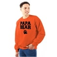 thumbnail image 1 of Papa Bear Dad Father's Day Pawprint Men's Big & Tall Crewneck Sweatshirt Brisco Brands 3X, 1 of 5