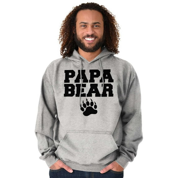 Papa Bear Dad Father's Day Pawprint Men's Big & Tall Graphic Hoodie Brisco Brands 5X