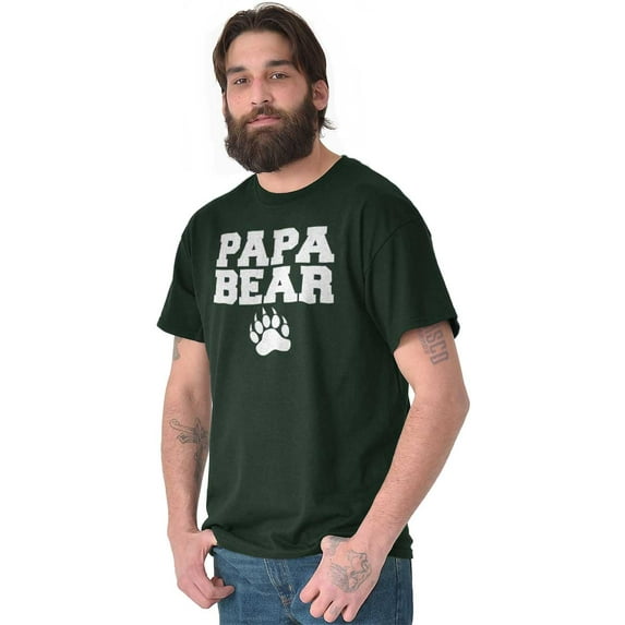 Papa Bear Dad Father's Day Pawprint Men's Graphic T Shirt Tees Brisco Brands 2X