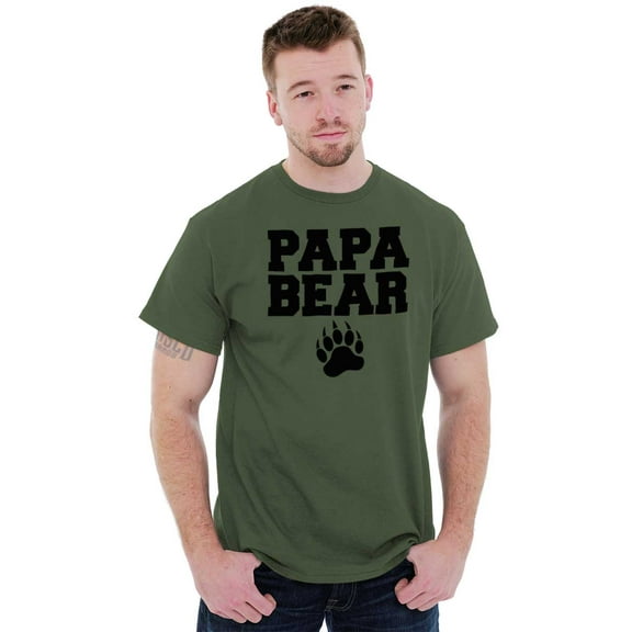 Papa Bear Dad Father's Day Pawprint Men's Graphic T Shirt Tees Brisco Brands L