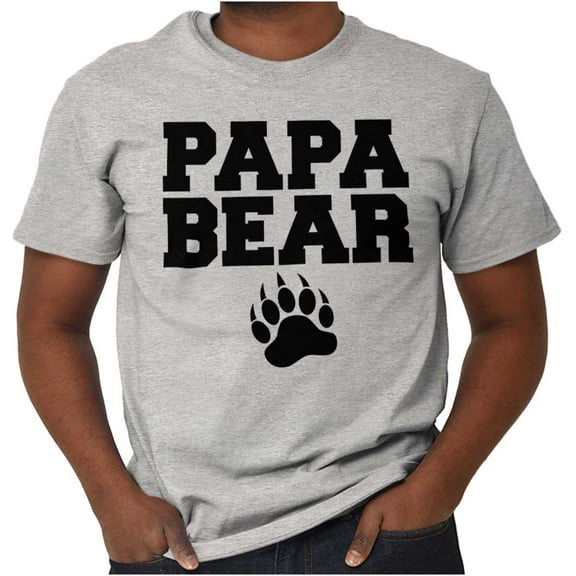 Papa Bear Dad Father's Day Pawprint Men's Graphic T Shirt Tees Brisco Brands L
