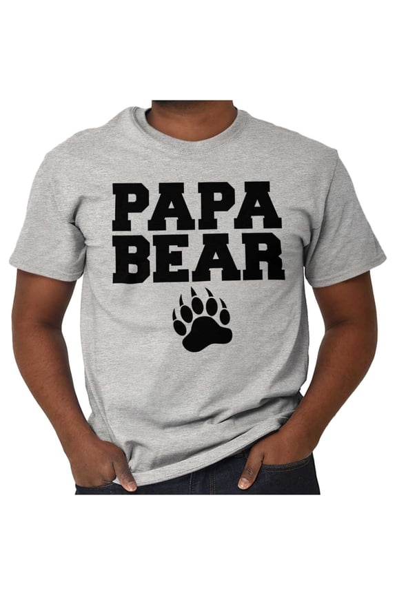 Papa Bear Dad Father's Day Pawprint Men's Graphic T Shirt Tees Brisco Brands L