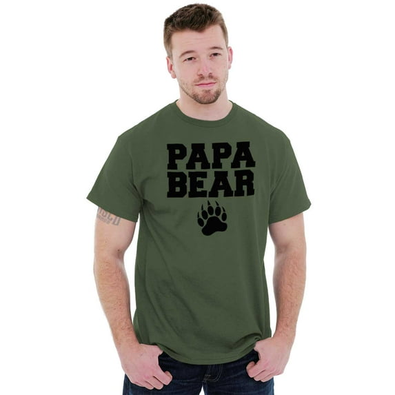 Papa Bear Dad Father's Day Pawprint Men's Graphic T Shirt Tees Brisco Brands M