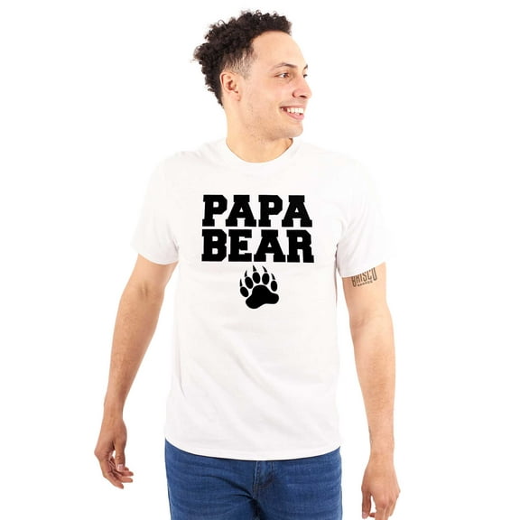 Papa Bear Dad Father's Day Pawprint Men's Graphic T Shirt Tees Brisco Brands M