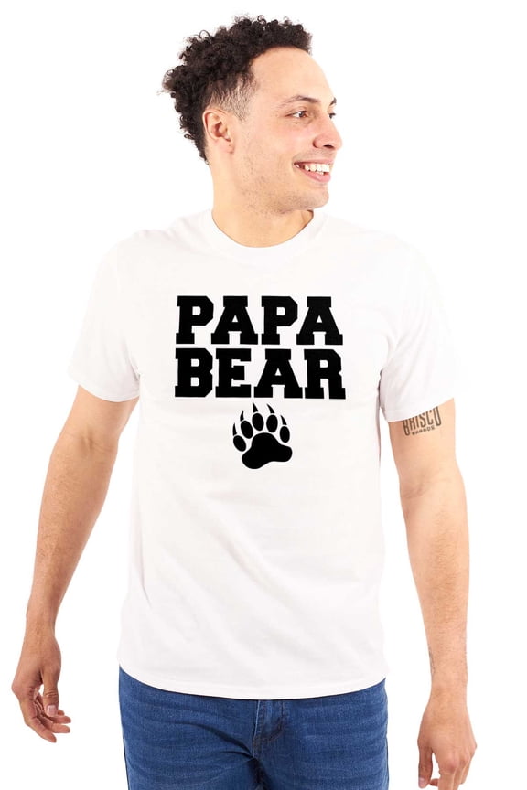 Papa Bear Dad Father's Day Pawprint Men's Graphic T Shirt Tees Brisco Brands M