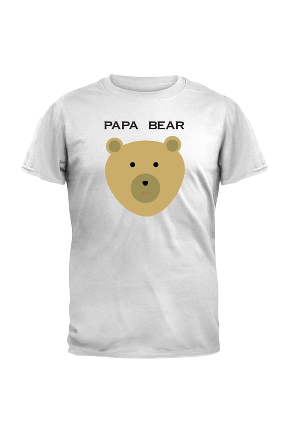 Papa Bear Face White T-Shirt - Small