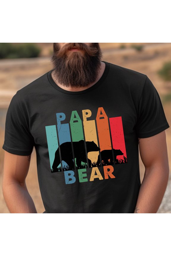 Papa Bear Father'S Day T-Shirt New Father New Dad T-Shirt Baby Announcement Shirt For Dad Announcement Dad Birthday Father T-Shirt All Size S-5Xl