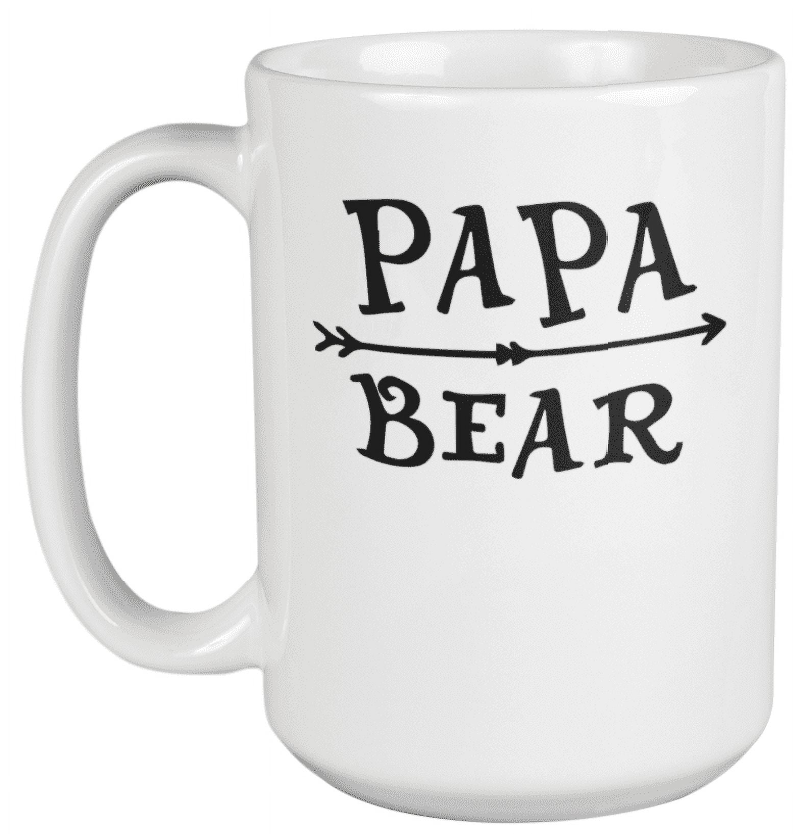  Coffee Club Papa Bear Coffee Mug - Gift for Dad or Grandfather  - Large Campfire Ceramic Mug - Heavy 15 Oz Black - : Home & Kitchen
