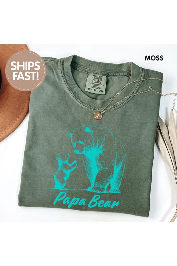 Papa Bear Grizzly Dad Daddy Bear Happy Father Day T-Shirt