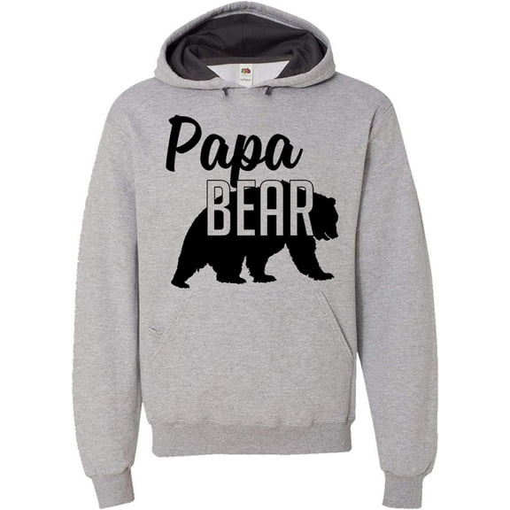 Papa Bear Hoodie Dad Mens Soft Hoodie Adult Unisex Sweatshirt Athletic Heather, M