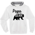 thumbnail image 1 of Papa Bear Hoodie Dad Mens Soft Hoodie Adult Unisex Sweatshirt White, 3XL, 1 of 4
