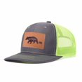 thumbnail image 1 of Papa Bear Leather Patch Embroidered Color Block Trucker Hat Unisex Adjustable Cotton Breathable Fashion Cap for Travel Daily Wear, 1 of 11