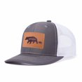 thumbnail image 1 of Papa Bear Leather Patch Embroidered Color Block Trucker Hat Unisex Adjustable Cotton Breathable Fashion Cap for Travel Daily Wear, 1 of 11