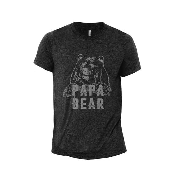 Papa Bear Men's Modern Fit Fun Casual T-Shirt Printed Graphic Tee Charcoal Grey 2X-Large