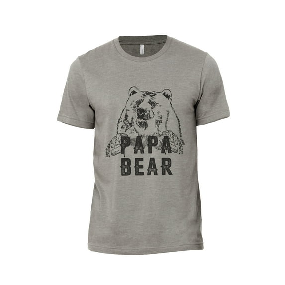 Papa Bear Men's Modern Fit Fun Casual T-Shirt Printed Graphic Tee Military Grey Medium