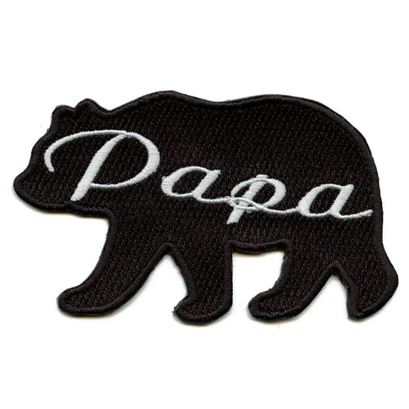 Papa Bear Patch Family Silhouette Embroidered Iron On