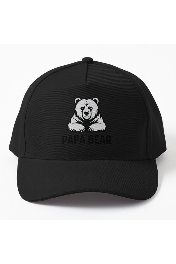 Papa Bear Proactive Baseball Hat, Slightly Grumpy Father Character Design, Classic Cap