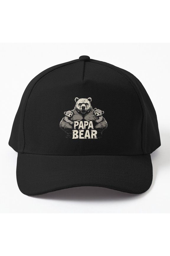 Papa Bear Provider Protector Baseball Hat, Father Family Role Statement Design, Classic Cap