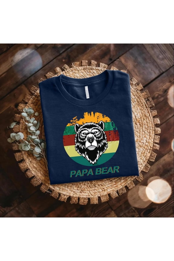Papa Bear Shirt, Dad Bear Shirt, Retro Bear T-Shirt, Father'S Day For Dad, Dad Life Shirt, Papa, Outdoors Dad Tee, Camping Dad Tee, F5922