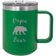 thumbnail image 1 of Papa Bear Stainless Steel Vacuum Insulated 15 Oz Travel Coffee Mug with Slider Lid, Green, 1 of 1