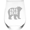 thumbnail image 1 of C&M Personal Gifts 17 Papa Bear Stemless Wine Glass -Gift for Dads and Grandpas, 1 of 5