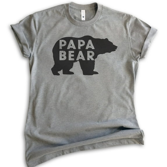 Papa Bear T-shirt, Unisex Men's Shirt, Papa Shirt, Dad Shirt, Father's Day Shirt, Dark Heather Gray, Medium