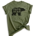thumbnail image 1 of Papa Bear T-shirt, Unisex Men's Shirt, Papa Shirt, Dad Shirt, Father's Day Shirt, Heather Military Green, 3X-Large, 1 of 6