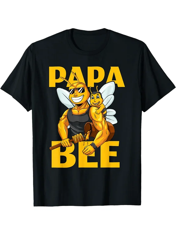 Papa Bee Beekeeping Dad With Son Boy T-Shirt