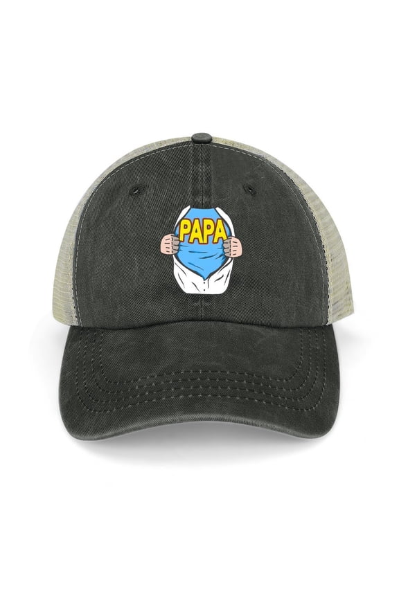 Papa Black Baseball Cap for Men Women, Adjustable Snapback Hats Trucker Hat