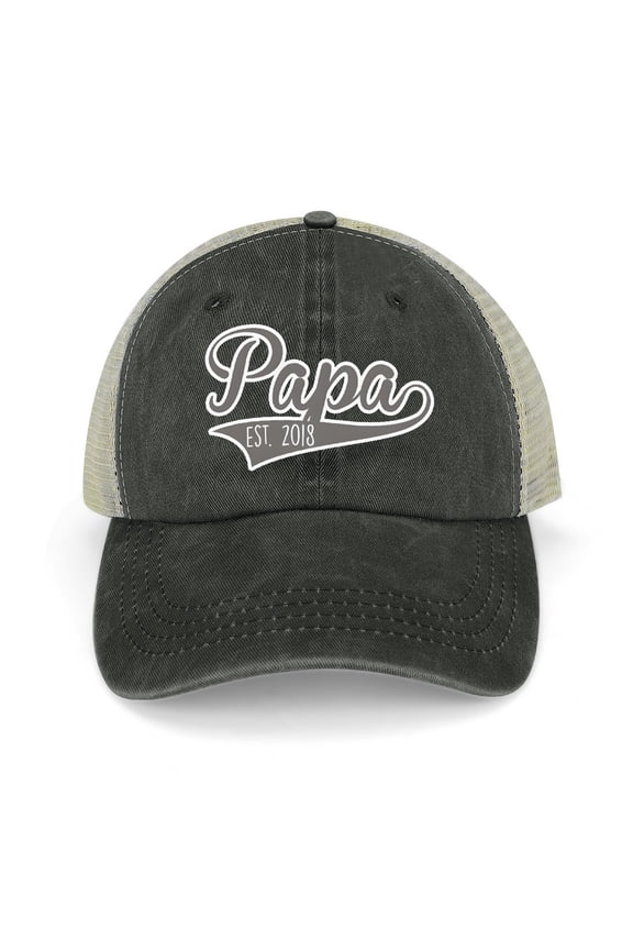 Papa Black Baseball Cap for Men Women, Adjustable Snapback Hats Trucker Hat