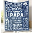 thumbnail image 1 of Papa Blanket Papa Gifts Throw Blanket Gift for Papa Soft Flannel Blanket Gifts for Grandpa Blue Sofa Blanket Durable Travel Blanket Birthday Gift from Grandchildren 50"X40", 1 of 6