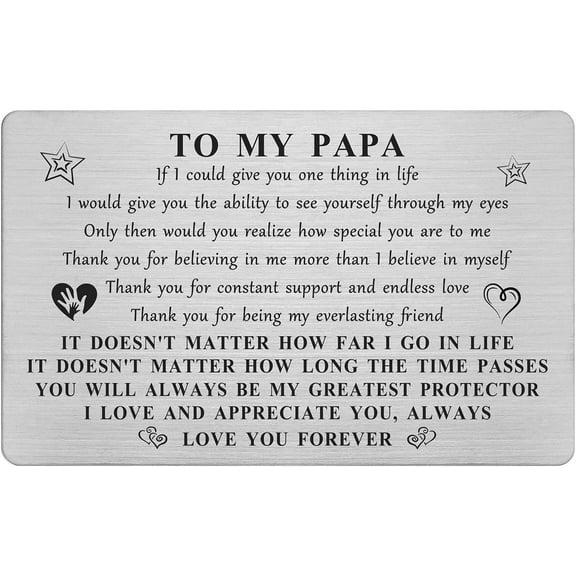 Papa Christmas Card Gifts for Men, Happy Papa Birthday Wallet Card from Grandkids, Personalized Thanksgivng Gift from Grandchildren