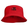 thumbnail image 1 of Papa Claus Embroidered Pigment Dyed Bucket Hat - Red OSFM, 1 of 5