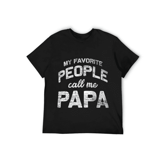 Papa Crewneck T-Shirt for Men, Comfortable Lightweight Tee