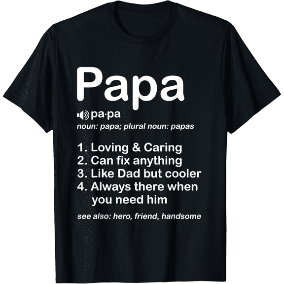 Papa Crewneck T-Shirt for Men, Comfortable Lightweight Tee