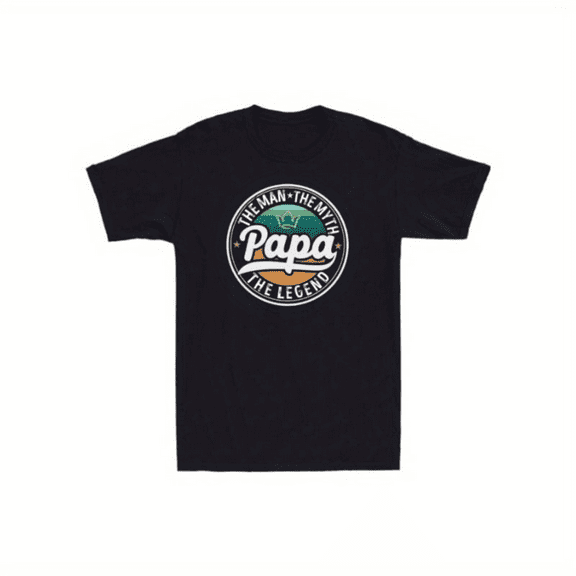 Papa Crewneck T-Shirt for Men, Comfortable Lightweight Tee