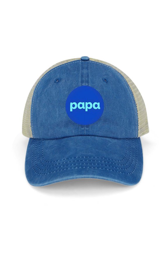 Papa Dark Blue Baseball Cap for Men Women, Adjustable Snapback Hats Trucker Hat