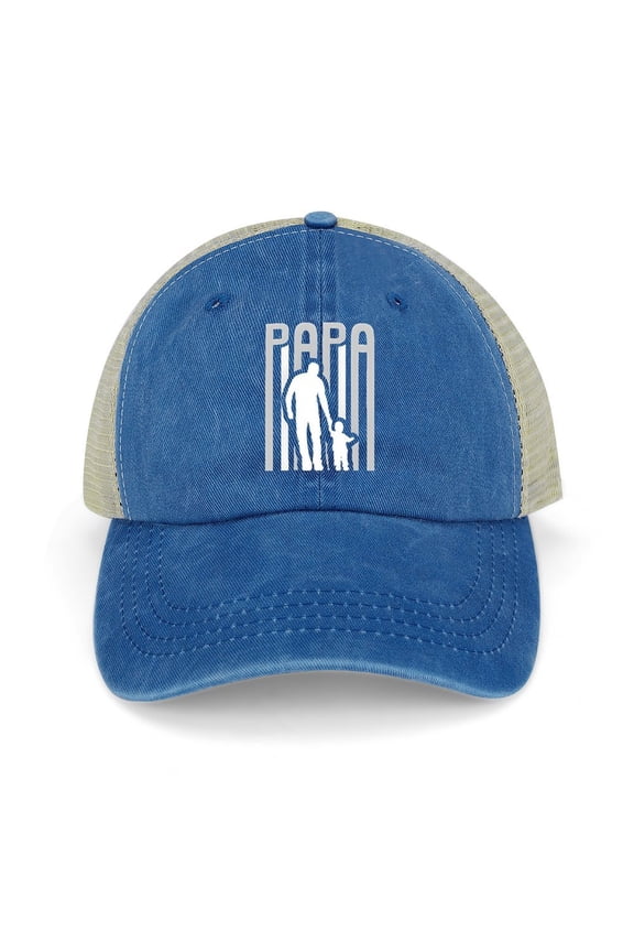 Papa Dark Blue Baseball Cap for Men Women, Adjustable Snapback Hats Trucker Hat