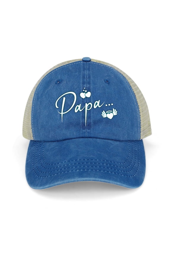 Papa Dark Blue Baseball Cap for Men Women, Adjustable Snapback Hats Trucker Hat