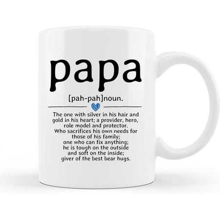 Papa Definition Coffee Ceramic Mug, Grandpa Gifts, Papa Coffee Mug for Men, Fathers Day Birthday Christmas Thanksgiving Day Gifts, 11-15 Oz