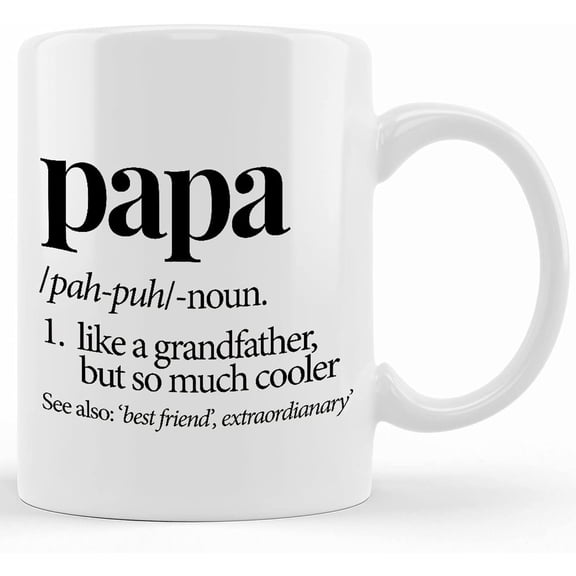Papa Definition Coffee Mug White,, Gift Idea For Father's Day, Ceramic Novelty Coffee Mug, Tea Cup, Gift Present For Birthday, Christmas Thanksgiving Festival, 11oz ,