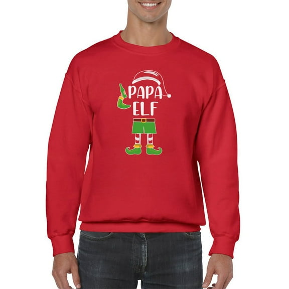 Papa Elf Slogan Sweatshirt Men -GoatDeals Designs, Male 5X-Large