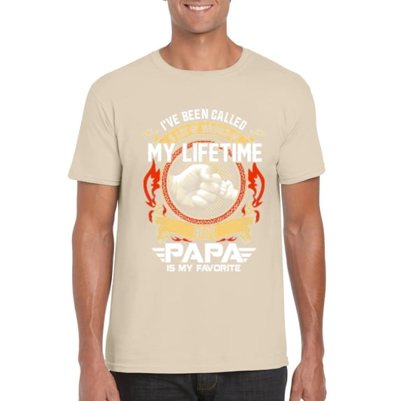 Papa Featured Tee Grandfather Grandpa Pops Fathers Day Cute T-Shirt, for men & women, up to size 5XL