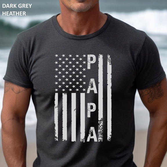 Papa Flag Shirt, Papa Gift Tee, American Flag Papa T-Shirt, Papa Usa Flag Patriotic Tshirt, Father'S Day Gift Tee, Patriotic Shirts For Men