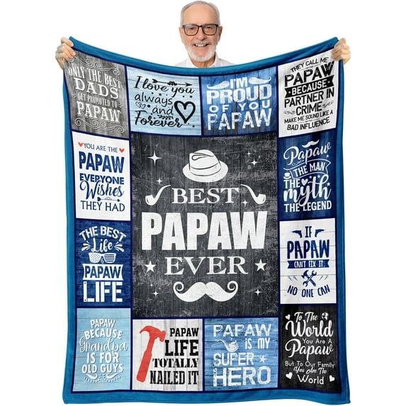 Papa Gifts, Best Gifts for Papa, Papa Gifts from Grandkids Grandchildren Granddaughter, Papa Birthday Gifts, Papa Gifts for Grandpa, Great Papa Blanket, Papa Gifts for Christmas Throw Blanket 50"x60"