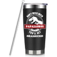 thumbnail image 1 of Papa Gifts From Grandkids Birthay Gifts For Papa From Grandaughter – 20 Oz Dinosaur Travel Cup Gift Set Chirstmas Presents For Grandpa - Don''t Mess With Papa White Wine Tumbler With Lid Straw, 1 of 6