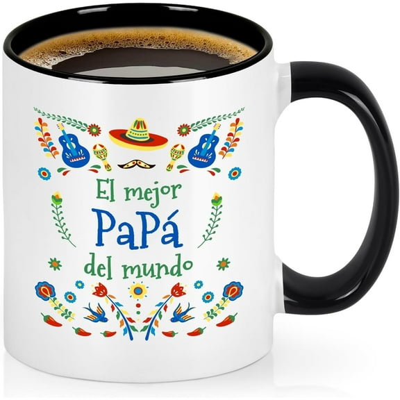 Modwnfy Coffee Mug, Christmas Birthday Gifts for Dad from Daughter Son, Papa Gifts in Spanish, Papa Coffee Mug, 11 Oz