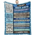 thumbnail image 1 of Papa Gifts from Grandchildren Birthday Gifts for Dad from Daughter Son My Best Papa Blanket for My Papa with Many Great Words Thanksgiving Christmas Bday Presents for Papa Throw Blanket 60" x80'''', 1 of 6