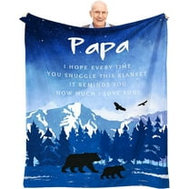 Papa Gifts from Grandchildren, Papa Christmas Birthday Gifts, Xmas Gifts for Papa from Granddaughter Grandson, Best Papa Ever Gifts from Grandkids, Presents for Papa Fleece Blankets 50x60